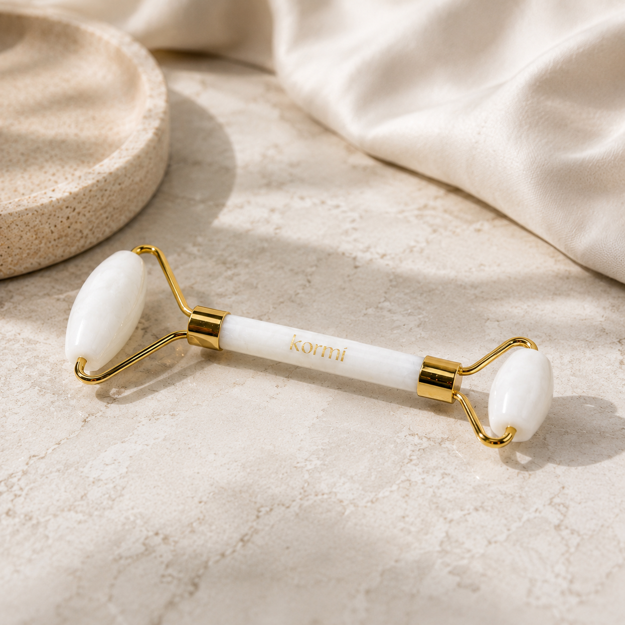 White Jade Stone Facial Massage Roller